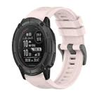 For Garmin Instinct 2X Solar Pure Color Steel Buckle 26mm Silicone Watch Band(Pink) - 1