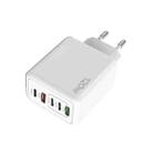 120W 3 PD Type-C Dual USB Multi Port Charger for Mobile Phones, EU Plug(WHite) - 1