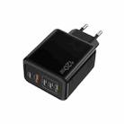 120W 3 PD Type-C Dual USB Multi Port Charger for Mobile Phones, EU Plug(Black) - 1