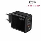 120W 3 PD Type-C Dual USB Multi Port Charger for Mobile Phones, EU Plug(Black) - 2