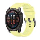 For Garmin Fenix 8 AMOLED 47mm Pure Color Steel Buckle 22mm Silicone Watch Band(Yellow) - 1