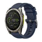 For Garmin Fenix 8 MIP 47mm Pure Color Steel Buckle 22mm Silicone Watch Band(Midnight Blue) - 1