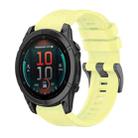 For Garmin Fenix E 47mm Pure Color Steel Buckle 22mm Silicone Watch Band(Yellow) - 1