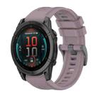 For Garmin Fenix E 47mm Pure Color Steel Buckle 22mm Silicone Watch Band(Roland Purple) - 1