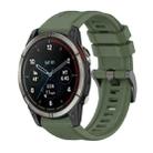 For Garmin Quatix 7 Pro Pure Color Steel Buckle 22mm Silicone Watch Band(Dark Green) - 1