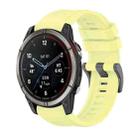 For Garmin Quatix 7 Pro Pure Color Steel Buckle 22mm Silicone Watch Band(Yellow) - 1