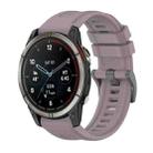 For Garmin Quatix 7 Pro Pure Color Steel Buckle 22mm Silicone Watch Band(Roland Purple) - 1