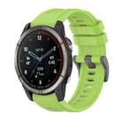 For Garmin Quatix 7 Pro Pure Color Steel Buckle 22mm Silicone Watch Band(Lime) - 1