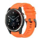 For Garmin Quatix 7 Pure Color Steel Buckle 22mm Silicone Watch Band(Orange) - 1