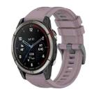 For Garmin Quatix 7 Pure Color Steel Buckle 22mm Silicone Watch Band(Roland Purple) - 1