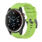 For Garmin Quatix 7 Pure Color Steel Buckle 22mm Silicone Watch Band(Lime) - 1