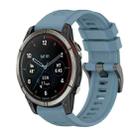 For Garmin Quatix 7 Pure Color Steel Buckle 22mm Silicone Watch Band(Rock Cyan) - 1