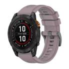 For Garmin Fenix 7 Pro 47mm Pure Color Steel Buckle 22mm Silicone Watch Band(Roland Purple) - 1