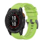 For Garmin Fenix 7 Pro 47mm Pure Color Steel Buckle 22mm Silicone Watch Band(Lime) - 1