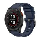 For Garmin Fenix 7 Pro 47mm Pure Color Steel Buckle 22mm Silicone Watch Band(Midnight Blue) - 1