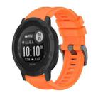 For Garmin  Instinct 2 Solar Pure Color Steel Buckle 22mm Silicone Watch Band(Orange) - 1