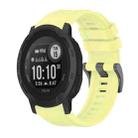 For Garmin  Instinct 2 Solar Pure Color Steel Buckle 22mm Silicone Watch Band(Yellow) - 1