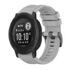 For Garmin  Instinct 2 Solar Pure Color Steel Buckle 22mm Silicone Watch Band(Grey) - 1