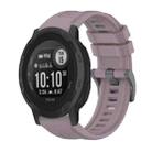 For Garmin  Instinct 2 Solar Pure Color Steel Buckle 22mm Silicone Watch Band(Roland Purple) - 1