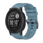 For Garmin  Instinct 2 Solar Pure Color Steel Buckle 22mm Silicone Watch Band(Rock Cyan) - 1