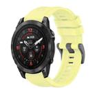 For Garmin Epix Pro 47mm Pure Color Steel Buckle 22mm Silicone Watch Band(Yellow) - 1