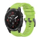 For Garmin Epix Pro 47mm Pure Color Steel Buckle 22mm Silicone Watch Band(Lime) - 1