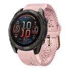 For Garmin Fenix 8 AMOLED 43mm Lace Breathable 20mm Silicone Watch Band(Pink) - 1