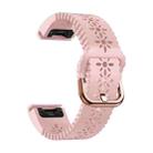 For Garmin Fenix 8 AMOLED 43mm Lace Breathable 20mm Silicone Watch Band(Pink) - 2