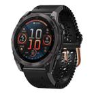 For Garmin Fenix 8 AMOLED 43mm Lace Breathable 20mm Silicone Watch Band(Black) - 1