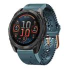 For Garmin Fenix 8 AMOLED 43mm Lace Breathable 20mm Silicone Watch Band(Lake Blue) - 1