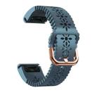 For Garmin Fenix 8 AMOLED 43mm Lace Breathable 20mm Silicone Watch Band(Lake Blue) - 2