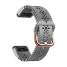 For Garmin Fenix 8 AMOLED 43mm Lace Breathable 20mm Silicone Watch Band(Grey) - 2