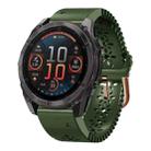 For Garmin Fenix 8 AMOLED 43mm Lace Breathable 20mm Silicone Watch Band(Army Green) - 1