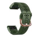 For Garmin Fenix 8 AMOLED 43mm Lace Breathable 20mm Silicone Watch Band(Army Green) - 2