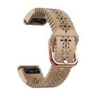 For Garmin Fenix 8 AMOLED 43mm Lace Breathable 20mm Silicone Watch Band(Khaki) - 2