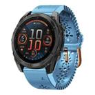 For Garmin Fenix 8 AMOLED 43mm Lace Breathable 20mm Silicone Watch Band(Light Blue) - 1