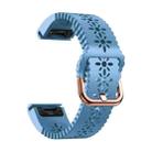 For Garmin Fenix 8 AMOLED 43mm Lace Breathable 20mm Silicone Watch Band(Light Blue) - 2