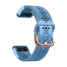 For Garmin Descent Mk3 43mm Lace Breathable 20mm Silicone Watch Band(Light Blue) - 2