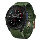 For Garmin Descent Mk3i 43mm Lace Breathable 20mm Silicone Watch Band(Army Green) - 1