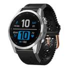 For Garmin Fenix 7S Pro 42mm Lace Breathable 20mm Silicone Watch Band(Black) - 1