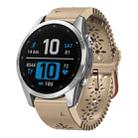 For Garmin Fenix 7S Pro 42mm Lace Breathable 20mm Silicone Watch Band(Khaki) - 1