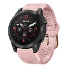 For Garmin Epix Pro 42mm Lace Breathable 20mm Silicone Watch Band(Pink) - 1