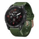 For Garmin Epix Pro 42mm Lace Breathable 20mm Silicone Watch Band(Army Green) - 1