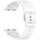 For Apple Watch SE 2023 40mm Wavy Grain Stitched Silicone Watch Band(White) - 3