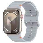 For Apple Watch Ultra 49mm Wavy Grain Stitched Silicone Watch Band(Gray) - 1