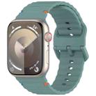 For Apple Watch Ultra 49mm Wavy Grain Stitched Silicone Watch Band(Pine Green) - 1