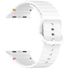 For Apple Watch SE 2022 40mm Wavy Grain Stitched Silicone Watch Band(White) - 3
