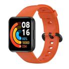 For Xiaomi Poco Watch Solid Color Black Steel Buckle Silicone Watch Band(Orange) - 1