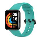 For Xiaomi Poco Watch Solid Color Black Steel Buckle Silicone Watch Band(Teal Green) - 1