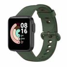 For Xiaomi Mi Watch Lite 2 Solid Color Black Steel Buckle Silicone Watch Band(Dark Green) - 1